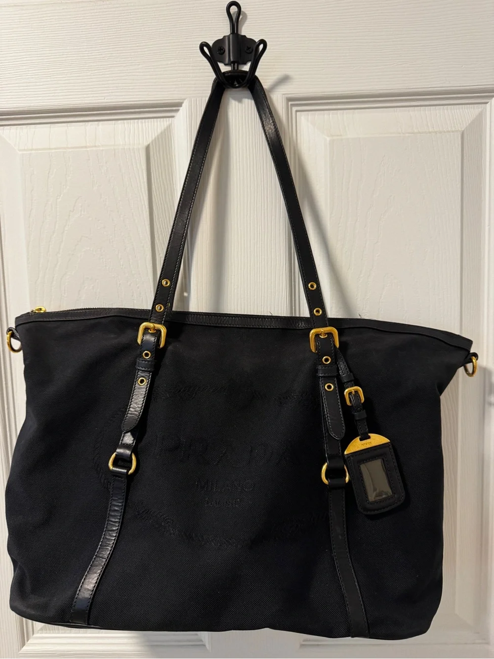 Prada Milano Jacquard Tote - Authentic